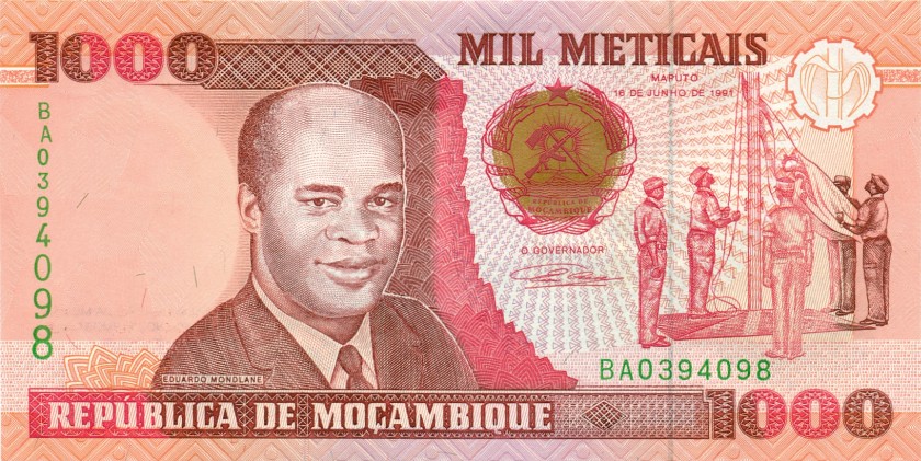 Mozambique P135 1.000 Meticais 1991 UNC