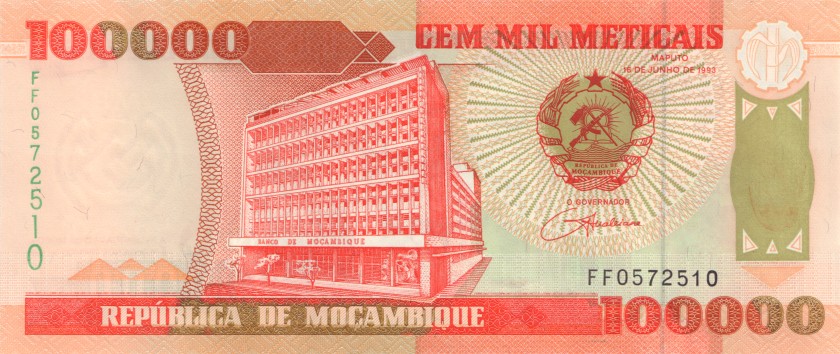 Mozambique P139 100.000 Meticais 1993 UNC
