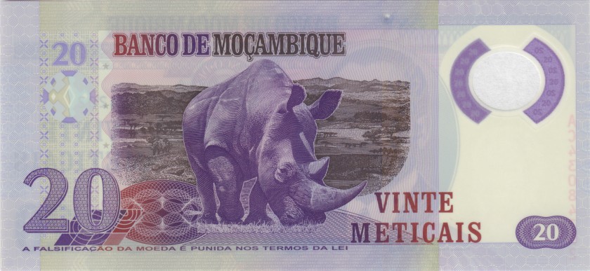 Mozambique P149b 20 Meticais 2017 UNC