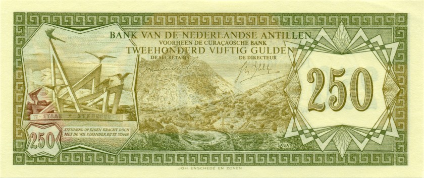Netherlands Antilles P13 250 Gulden 1967 UNC