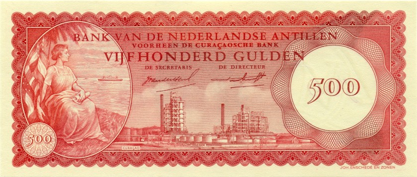 Netherlands Antilles P7 500 Gulden 1962 UNC