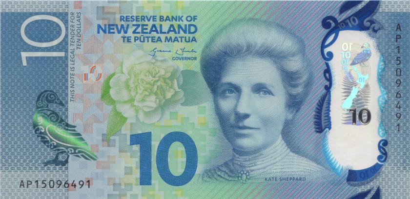New Zealand P192 10 Dollars 2015 UNC