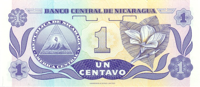 Nicaragua P167 1 Centavo de Córdoba 1991 UNC