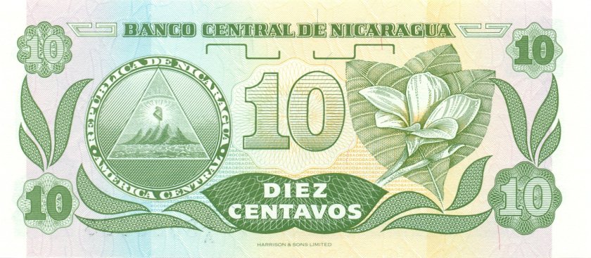 Nicaragua P169 10 Centavos de Córdoba 1991 UNC