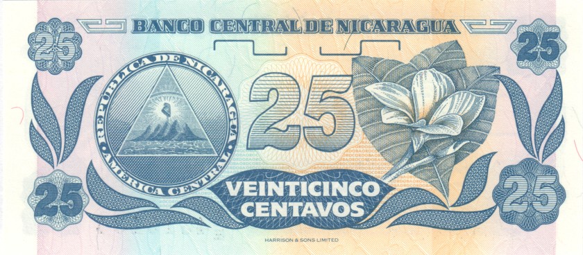 Nicaragua P170 4313134 RADAR 25 Centavos de Cordoba 1991 UNC