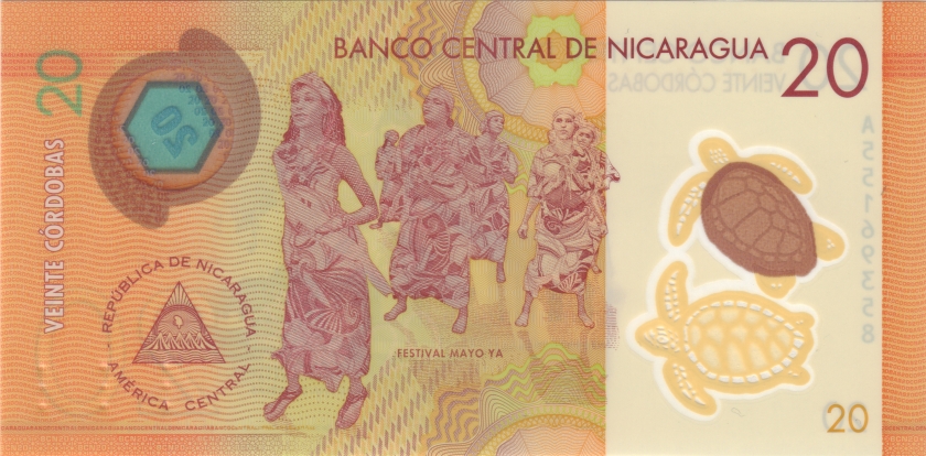Nicaragua P210b 20 Cordobas Bundle 100 pcs 2019 UNC