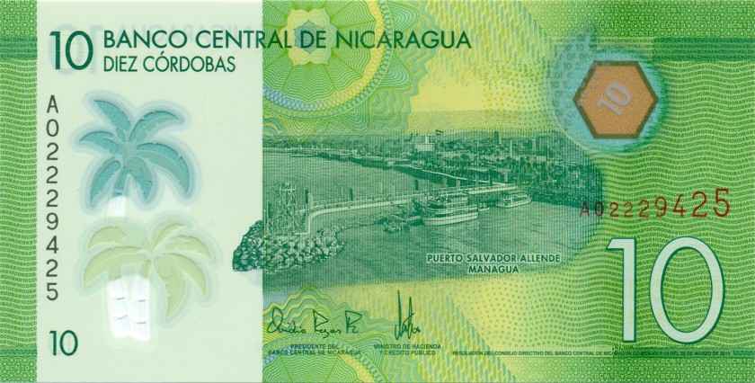 Nicaragua P209a 10 Córdobas 2014 UNC