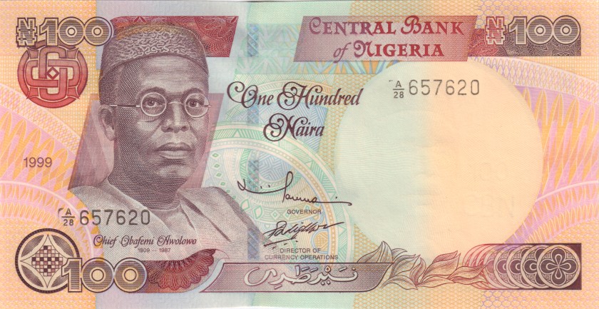 Nigeria P28b 100 Naira 1999 UNC
