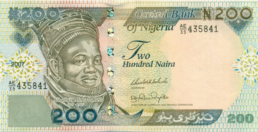 Nigeria P29f 200 Naira 2007 UNC