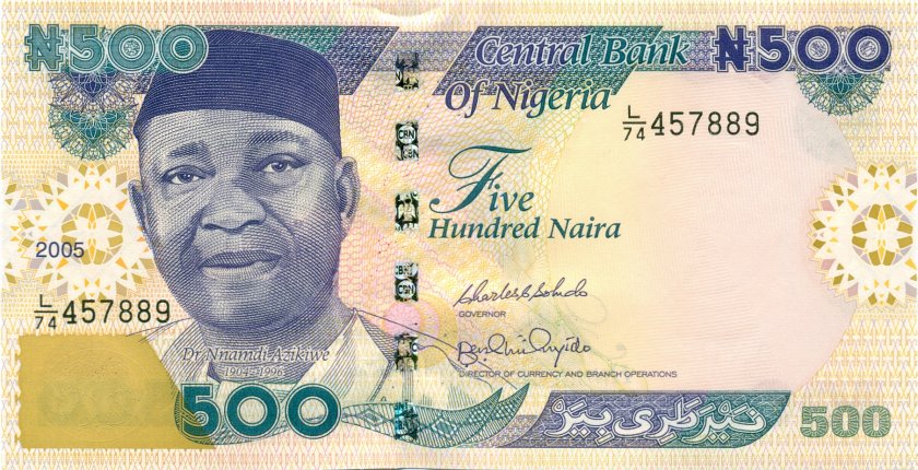 Nigeria P30d 500 Naira 2005 UNC