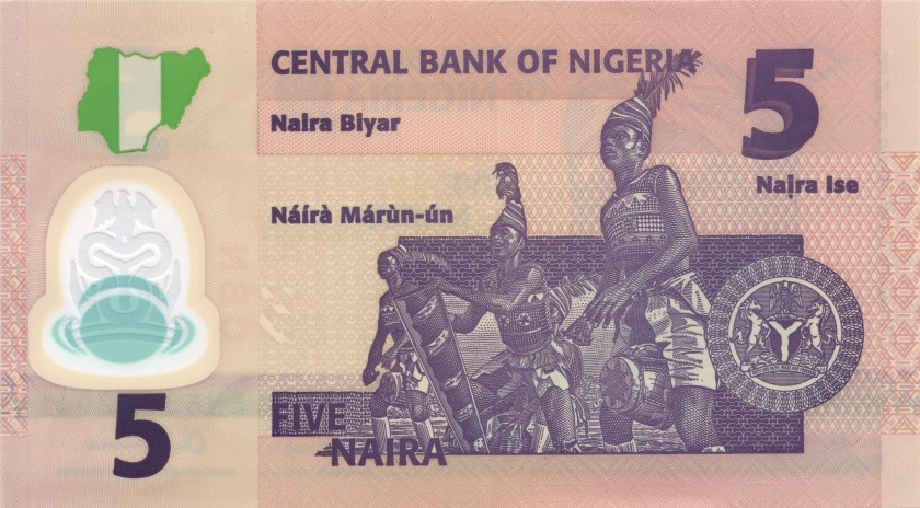 Nigeria P38i 5 Naira 2018 UNC