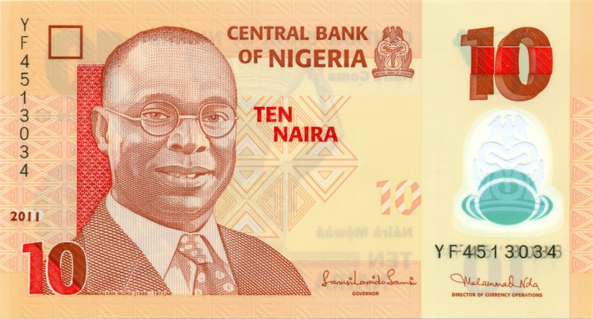 Nigeria P39c 10 Naira 2011 UNC