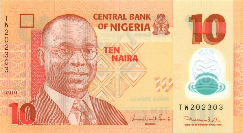 Nigeria P39b(2) 10 Naira 2010 UNC