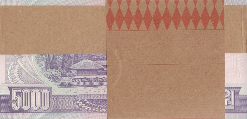 North Korea P46c(4) 5.000 Won Bundle 100 pcs 2006 UNC