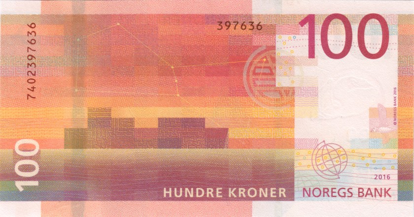 Norway P54 100 Kroner 2016 UNC