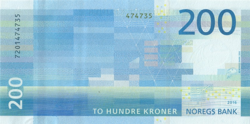 Norway P55 200 Kroner 2016 UNC