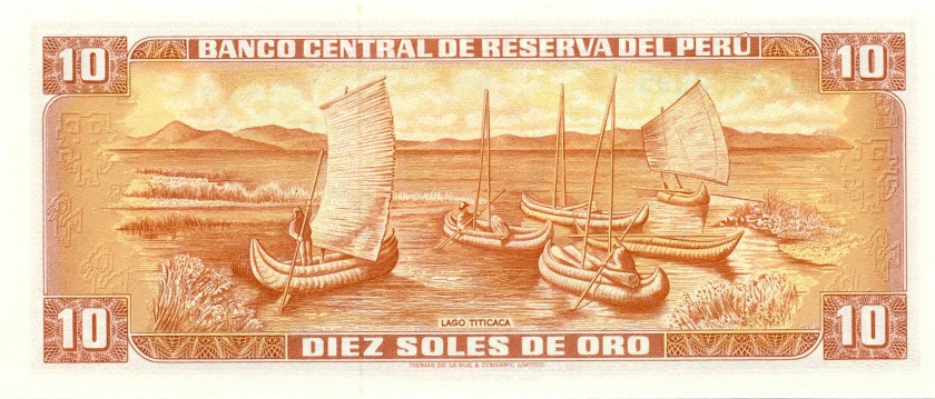 Peru P112 10 Soles de Oro 1976 UNC