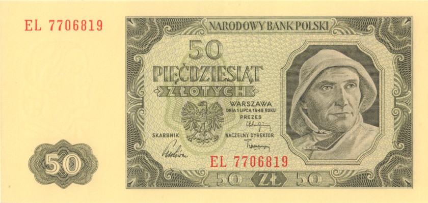 Poland P138 50 Złotych 1948 UNC