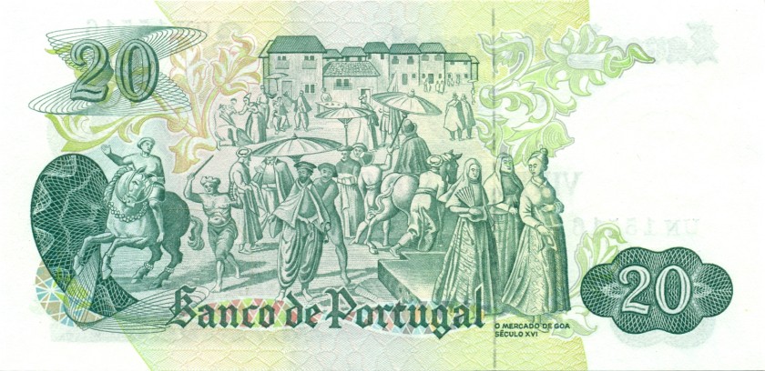 Portugal P173(6) 20 Escudos 1971 UNC