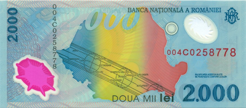 Romania P111a 2.000 Lei 1999 UNC