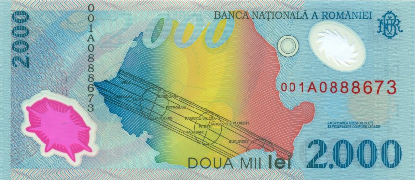 Romania P111b 2.000 Lei 1999 UNC