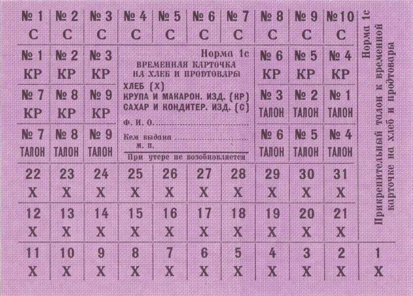 Russia PNL 1960 - 1980 17 Food Coupons UNC/UNC-