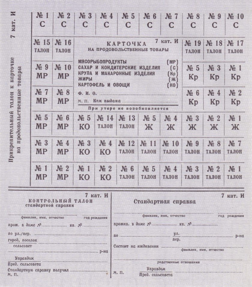 Russia PNL 1960 - 1980 17 Food Coupons UNC/UNC-