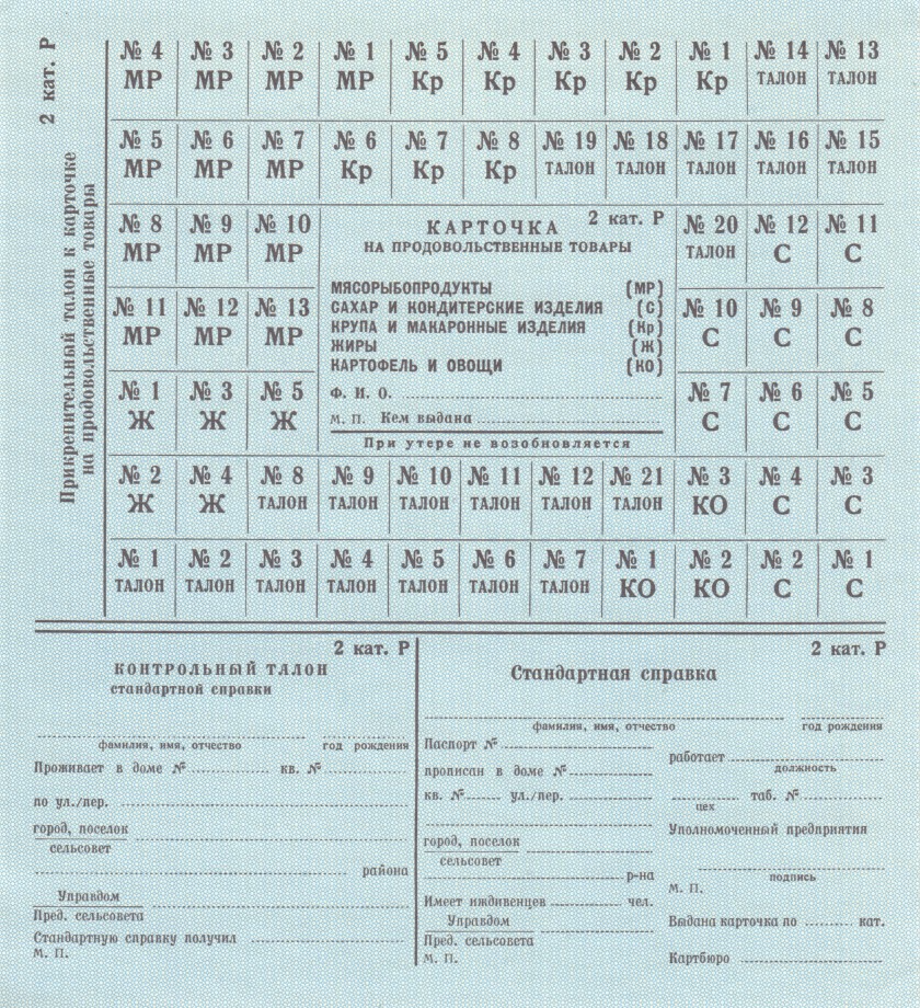 Russia PNL 1960 - 1980 17 Food Coupons UNC/UNC-