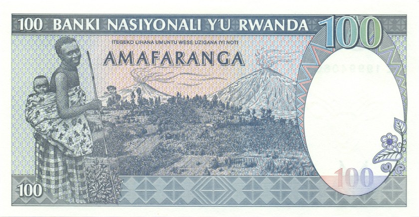 Rwanda P19 100 Francs / Amafaranga 1989 UNC