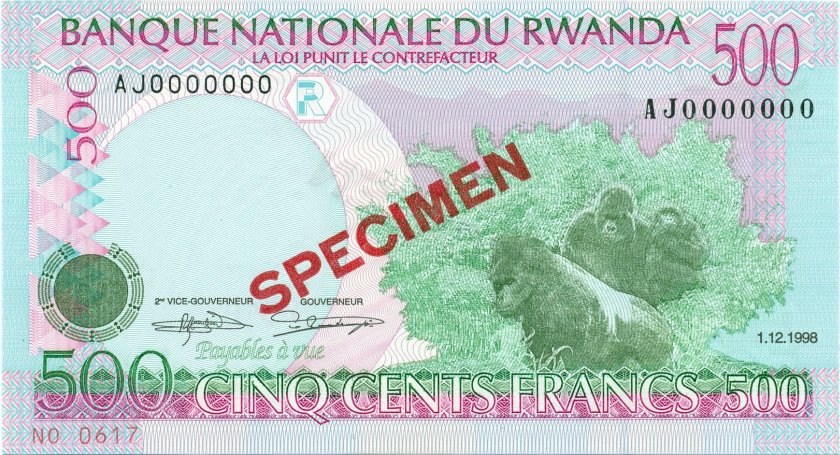 Rwanda P23s-P28s SPECIMENS UNC