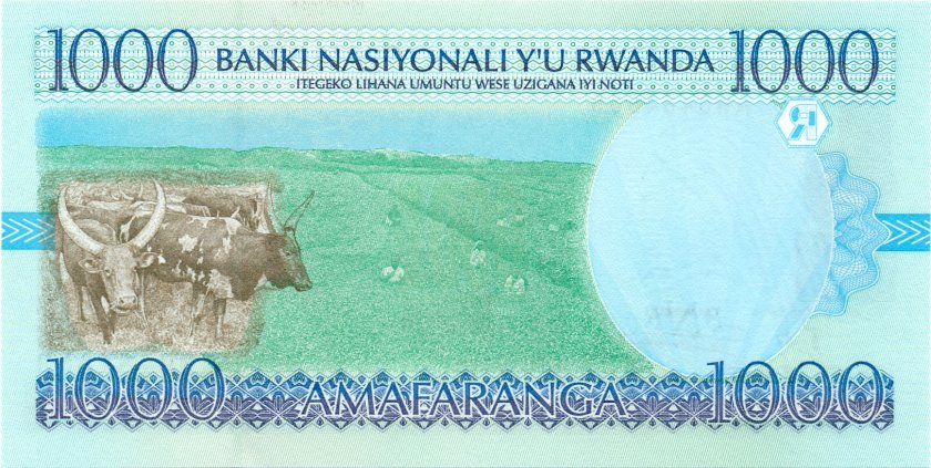 Rwanda P27b 1.000 Francs 1998 UNC