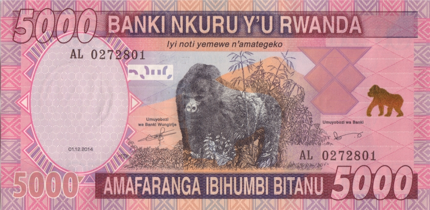 Rwanda P41 5.000 Francs / Amafaranga 2014 UNC