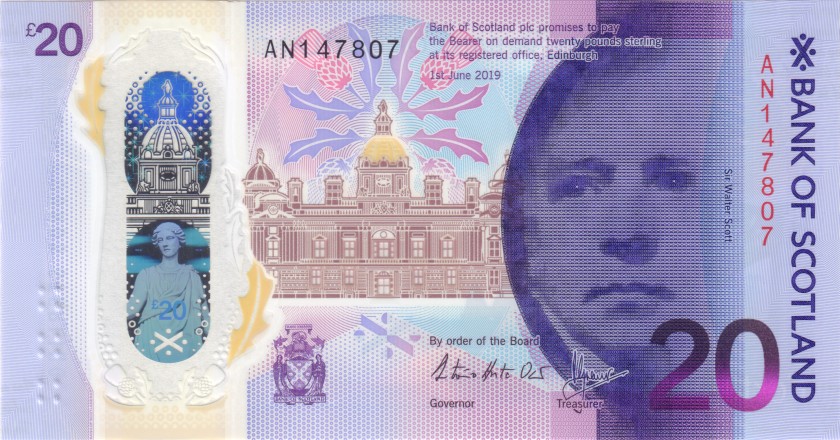 Scotland P-W132 20 Pounds Sterling Bank of Scotland 2019 UNC