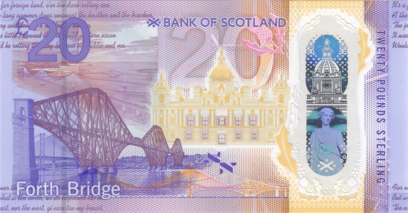 Scotland P-W132 20 Pounds Sterling Bank of Scotland 2019 UNC