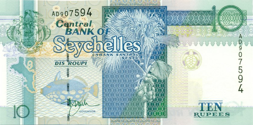 Seychelles P36a 10 Rupees 1998 UNC