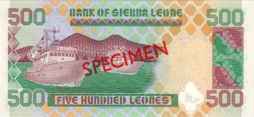 Sierra Leone P23d SPECIMEN 500 Leones 2003 UNC