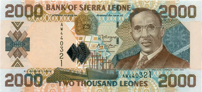 Sierra Leone P26c 2.000 Leones 2006 UNC