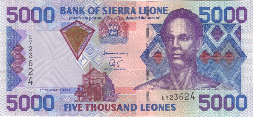 Sierra Leone P27a 5.000 Leones 2002 UNC