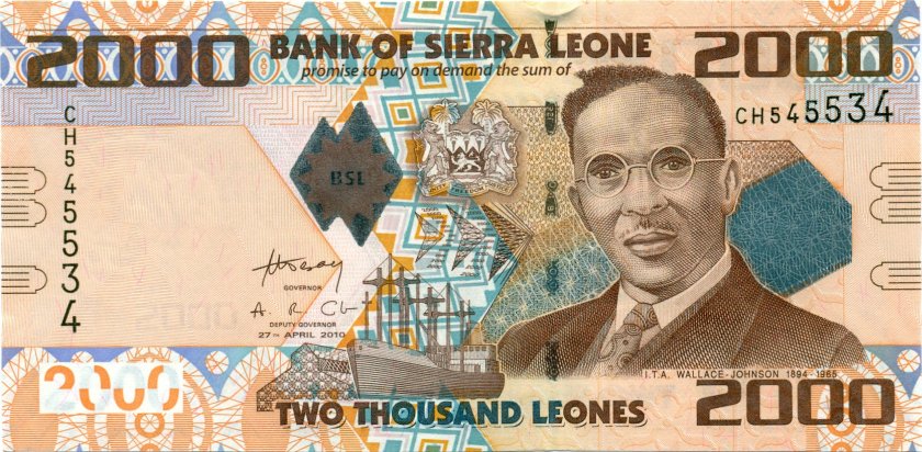 Sierra Leone P31a 2.000 Leones 2010 UNC