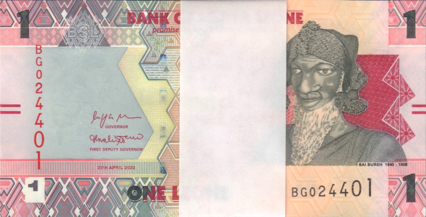 Sierra Leone P-W34 1 Leone Bundle 100 pcs 2022 UNC