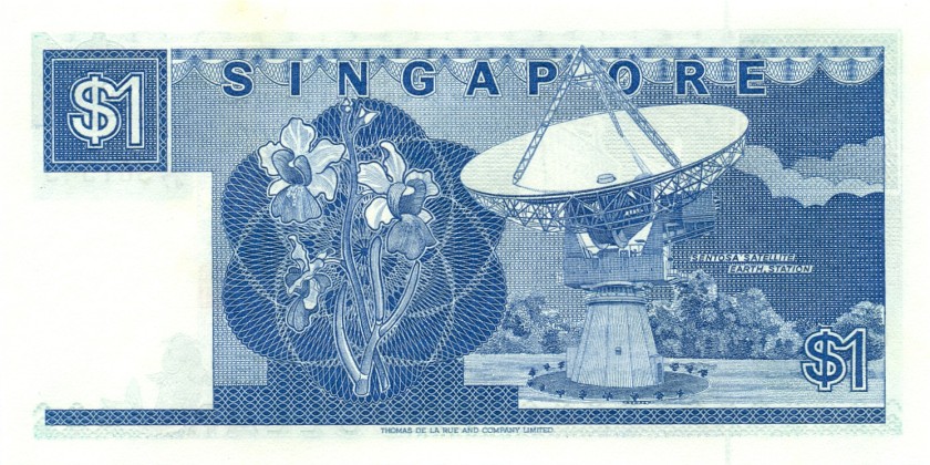 Singapore P18a 1 Dollar 1987 UNC