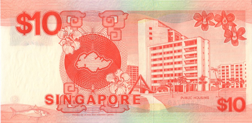 Singapore P20 10 Dollars 1988 UNC