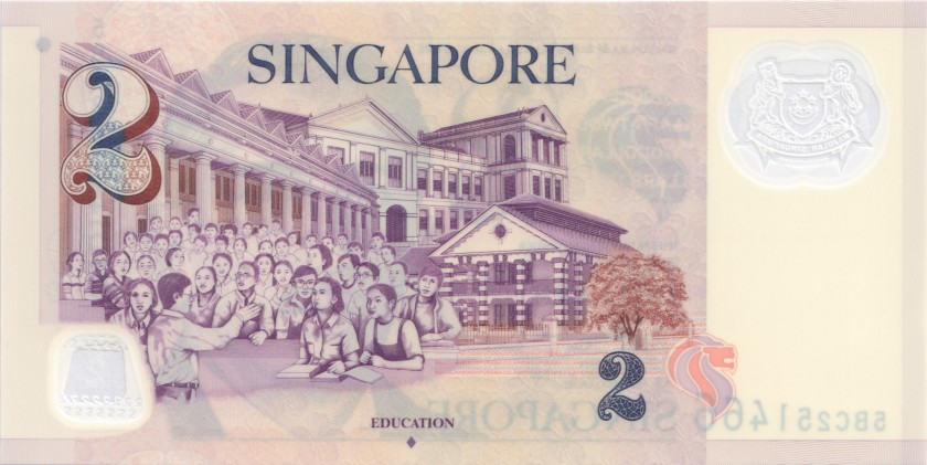 Singapore P46f 2 Dollars 2013 UNC
