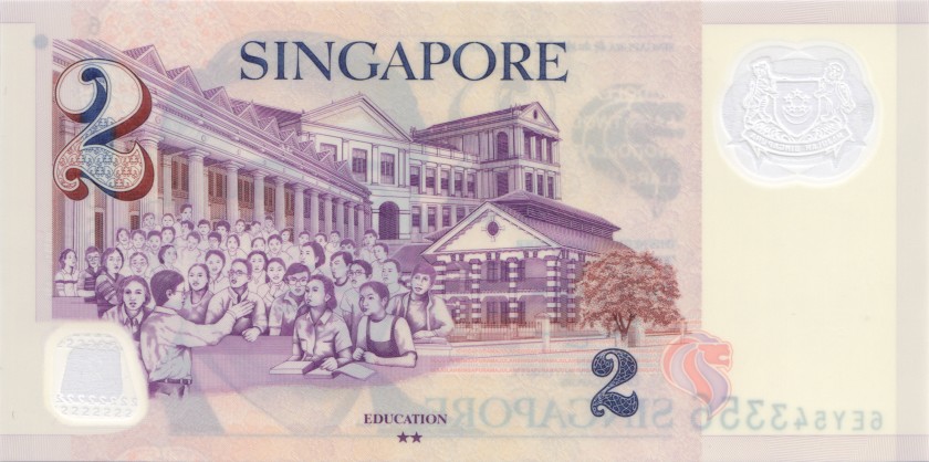Singapore P46i 2 Dollars 2017 UNC
