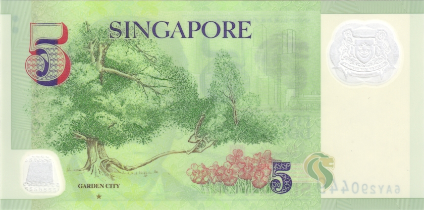 Singapore P47g 5 Dollars 2020 UNC