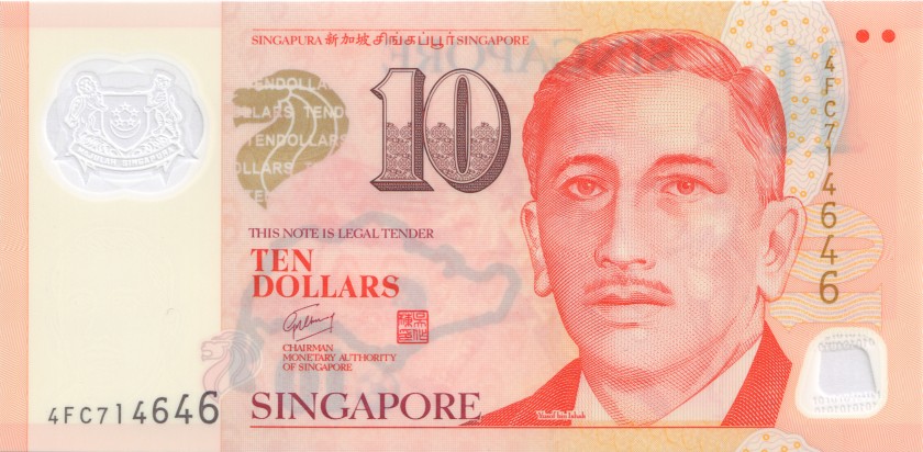 Singapore P48f 10 Dollars 2012 UNC