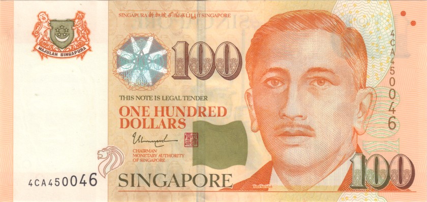 Singapore P50j 100 Dollars 2021 UNC
