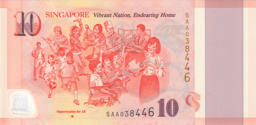 Singapore P56a-P61a 10, 50 Dollars 6 Banknotes 2015 UNC