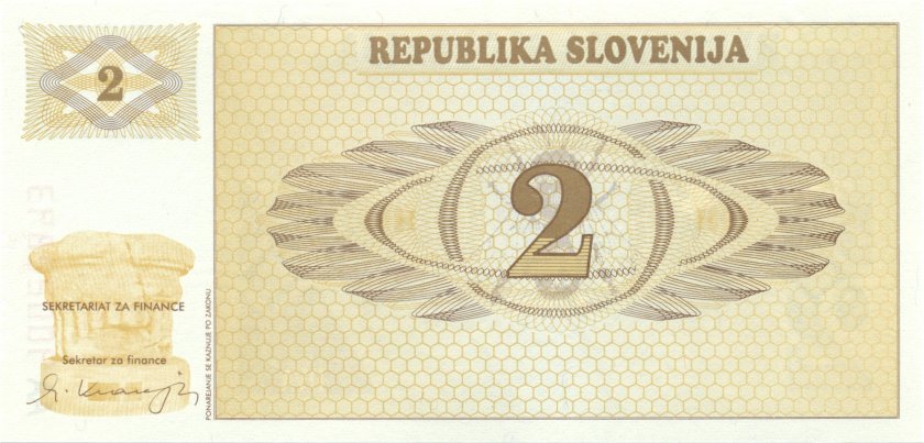 Slovenia P2 2 Tolars 1990 UNC
