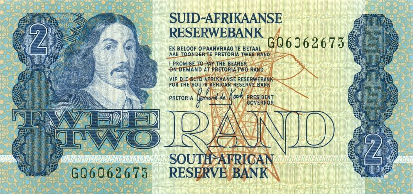 South Africa P118d 2 Rand 1978-1980 UNC